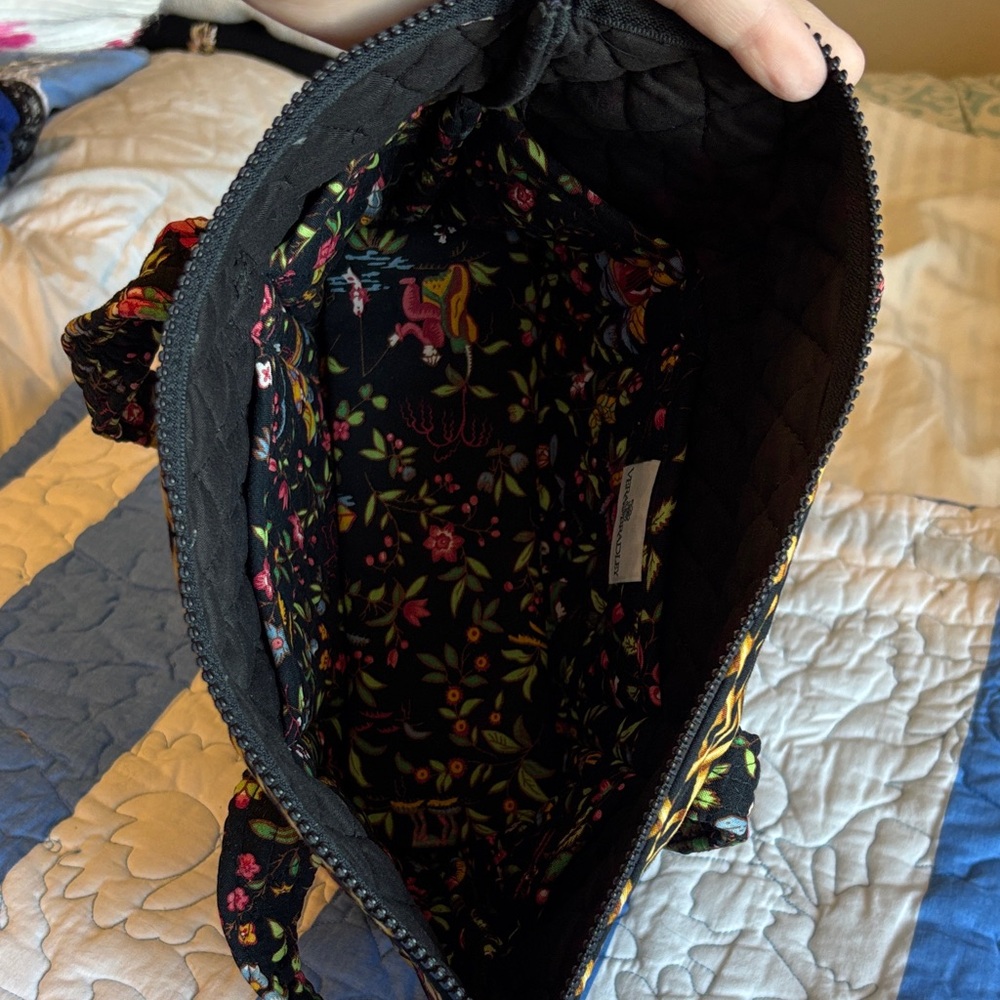 Vera Bradley Floral Ming Oriental Black Tote Bag- Medium - Picture 8 of 10